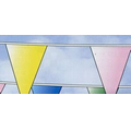 60' Neon Heavy-Duty Plasticloth V- Shaped Pennant Strings (12"x18"-24 Pennants)